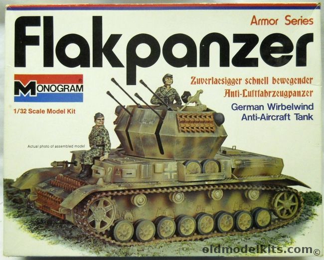 Monogram 1/32 Ostwind Flakpanzer IV With Diorama Instructions, 8219-0300 plastic model kit