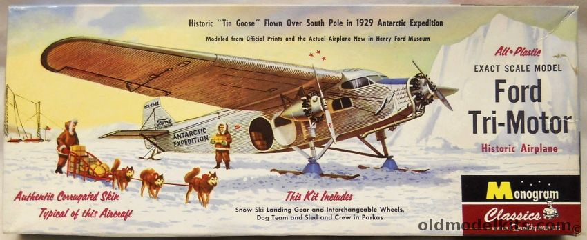 Monogram 1/77 Ford Tri-Motor - Tin Goose South Pole 1929 Expedition or TWA Airlines, 85-0015 plastic model kit