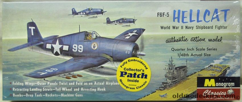 Monogram 1/48 Grumman F6F-5 Hellcat - (F6F5), 85-0080 plastic model kit