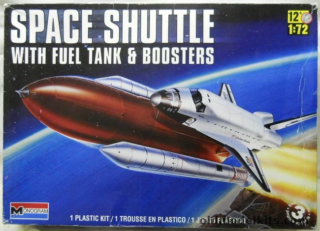 Monogram 1/72 Space Shuttle With Fuel Tank and Boosters, 85-5089 plastic model kit