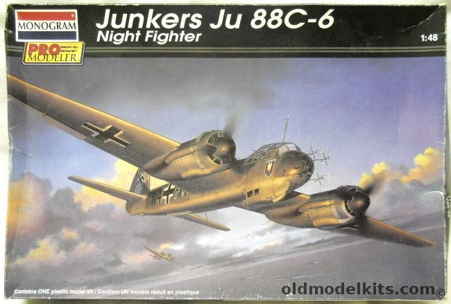 Monogram 1/48 Junkers Ju-88C-6 Night Fighter Pro Modeler - Luftwaffe Hptm. Helmut Lent 4/NJG2 Holland 1942 / 2/NJG2 Catania Sicily January 1942 - (Ju-88 C-6), 85-5970 plastic model kit