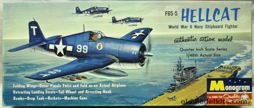 Monogram 1/48 Grumman F6F-5 Hellcat - (F6F5) Four Star Issue, PA80-149 plastic model kit