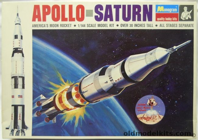 Monogram 1/144 Apollo Saturn V - 30 Inch Tall Moon Rocket, PS193-600 plastic model kit