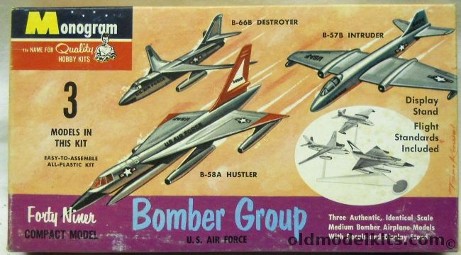 Monogram 1/240 Bomber Group B-66A B-58 B-57B - Forty Niner, P408-49 plastic model kit
