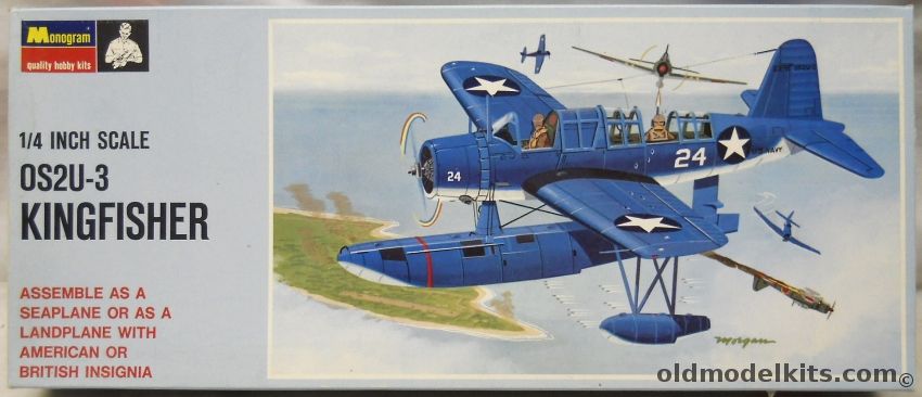 Monogram 1/48 OS2U-3 Kingfisher - RAF Or US Navy - Blue Box Issue - (OS2U3), PA135-150 plastic model kit