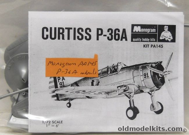 Monogram 1/72 Curtiss P-36A - Bagged, PA145 plastic model kit