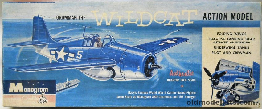 Monogram 1/48 Grumman F4F Wildcat Action Model - Four Star Issue, PA66-98 plastic model kit