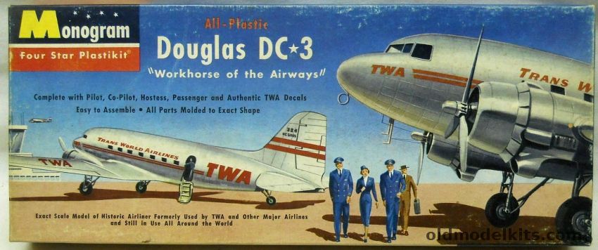 Monogram 1/90 TWA Douglas DC-3 - Four Star Issue, PA9-98 plastic model kit