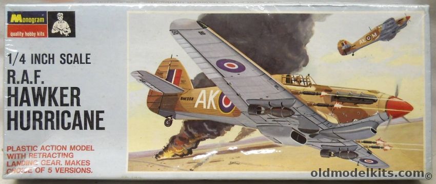 Monogram 1/48 Hawker Hurricane - Mk IIA/Mk IIB/Mk IIC/Mk IID/Mk IV - Blue Box Issue, PA90-100 plastic model kit