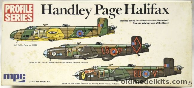 MPC 1/72 HP Halifax Profile Series - Prototype R9543 / No.347 'Tunisie' Free French Air Force / No.408  'Goose' Sq  No.6 Group Yorkshire, 2-2504 plastic model kit