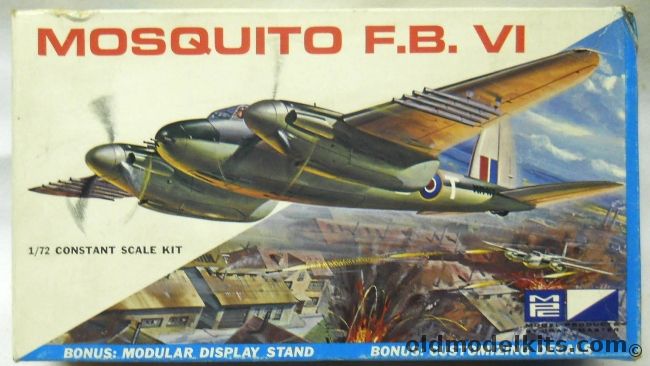 MPC 1/72 Mosquito FBIV - De Havilland DH-98 With Stock And Customizing Decals, 7017-70 plastic model kit