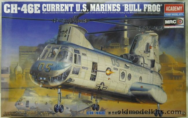 MRC 1/48 CH-46E US Marines Bull Frog - HMX-1 'Marine One' Presidential Helicopter / USMC Squadron 162 Golden Eagles / USMC Squadron 261 Raging Bulls, 2226 plastic model kit
