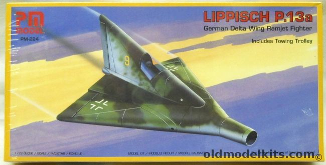 PM Model 1/72 Lippisch P-13A - With Towing Trolley - German Delta Wing Ramjet Fighter - (P13a), PM-224 plastic model kit