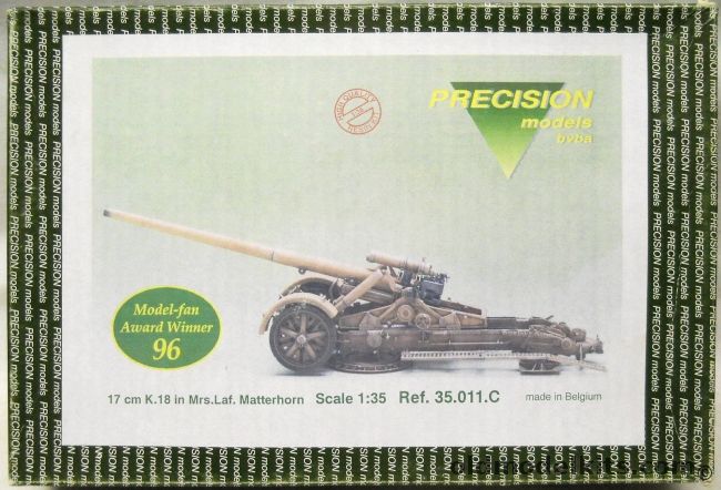 Precision Models 1/35 17 cm K.18 Mrs.Laf. Matterhorn - 17 cm Cannon 18 On Mortar Carriage, 35011C plastic model kit