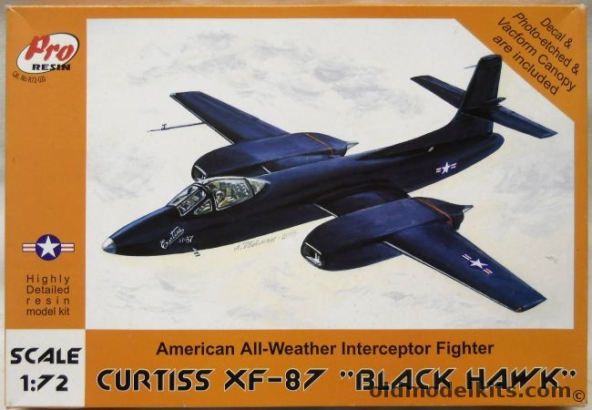 Pro Resin 1/72 Curtiss XF-87 Black Hawk, R72-020 plastic model kit