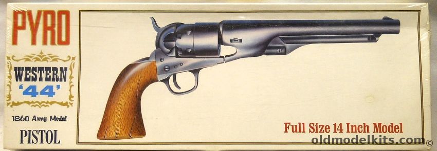 Pyro 1/1 Western 44 Pistol - US Army 1860 Model - With Wall-Shelf Display Rack, G200-200 plastic model kit