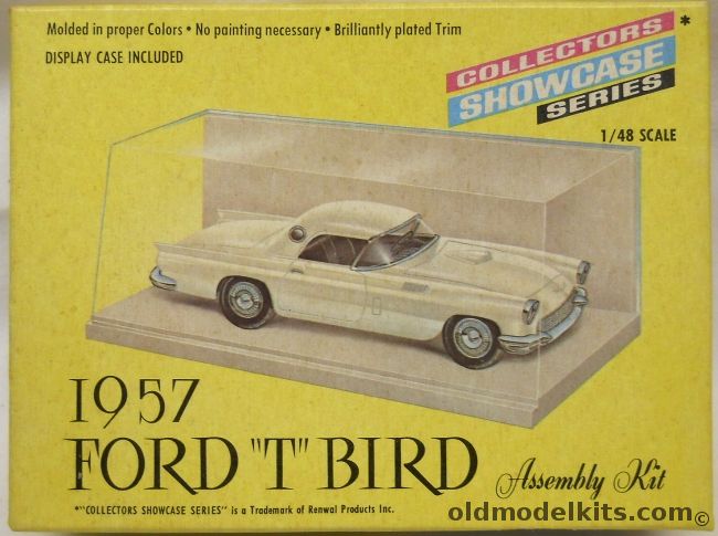 Renwal 1/48 1957 Ford Thunderbird With Showcase - O Scale, 149-89 plastic model kit