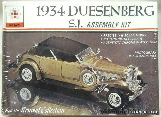 Renwal 1/48 1934 Duesenberg SJ - O Scale, 151 plastic model kit