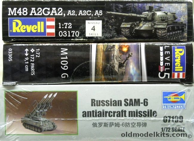 Revell 1/72 M48 A2GA2 Patton / M109G / Trumpeter SAM-6 Battery, 03170 plastic model kit