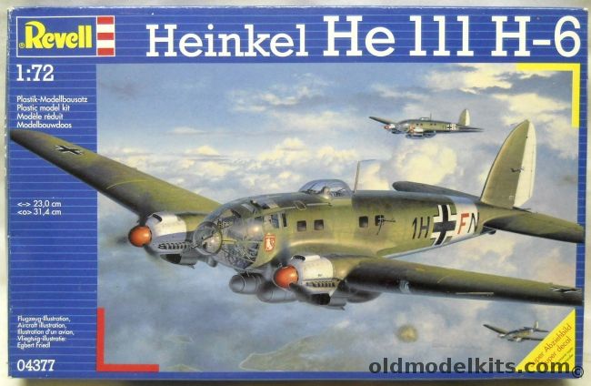 Revell 1/72 Heinkel He-111 H-6 - 5/KG26 Lion-Wing Italy Late 1942 / 5/KG4 USSR Winter 42/43 / 9/KG4 On Pathfinder And Marker Missions For IV Fliegerkorps Hungary Summer 1944 / Oberstleutnant Kuhlmeys Aircraft Immola Finland 20 June 1944 - (He111H-6), 04377 plastic model kit