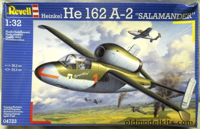 Revell 1/32 Heinkel He-162 A-2 Salamander - 3./JG1 'Oesau' Oblt. Emil Demuth May 1945 / 2./JG1 May 1945 / 3.JG1 Lt. G. Stiemer May 1945 - (He162A2), 04723 plastic model kit