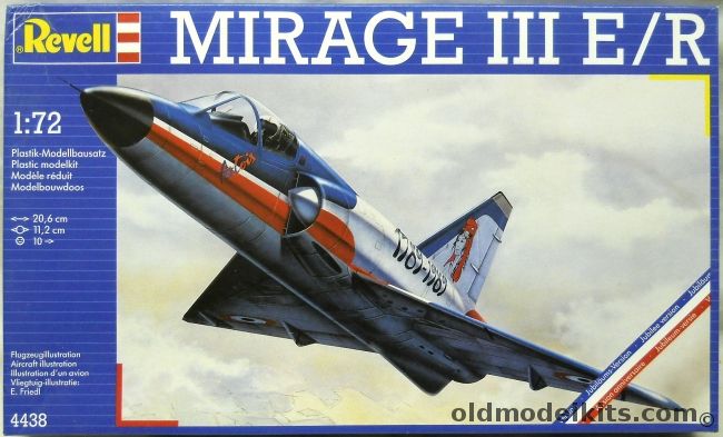 Revell 1/72 Dassault Mirage III E/R - Mirage IIIE 1989-1989 Bicentennial / Mirage IIIR French Air Force, 4438 plastic model kit