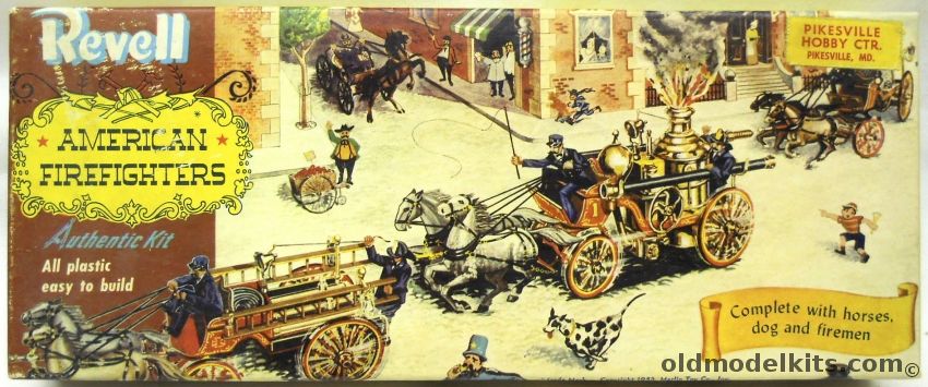 Revell 1/48 American Firefighters Hose Reel - With Horses and Firemen, F202-98 plastic model kit