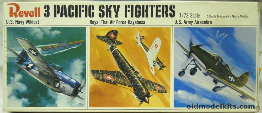 Revell 1/72 3 Pacific Sky Fighters F4F Wildcat / Thai Ki-43 Oscar Hayabusa / P-39 Airacobra, H681-130 plastic model kit