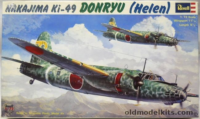 Revell 1/72 Nakajima Ki-49 Donryu Helen, H102-800 plastic model kit