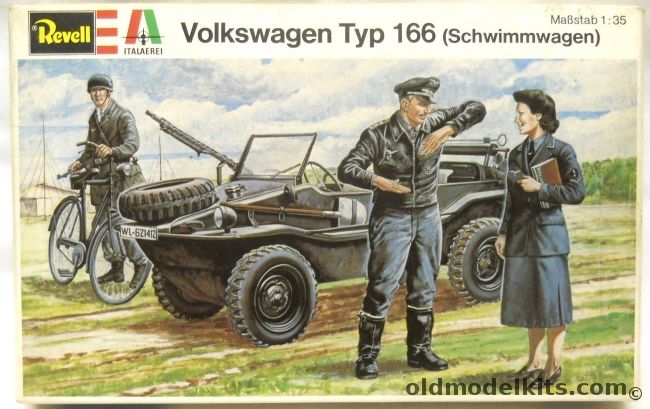 Revell 1/35 Volkswagen Typ 166 Schwimmwagen - With 2 Male 1 Female Soldiers / Bicycle / Accessories, H2134 plastic model kit