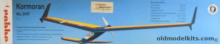 Robbe Kormoran Motor Glider - 67 Inch Wingspan R/C Aircraft, 3147 plastic model kit