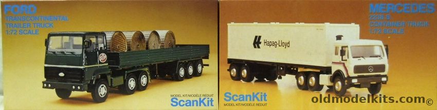 ScanKit 1/72 Mercedes 2238S Container Truck / Ford Transcontinental Trailer Truck With Payload, 2012 plastic model kit