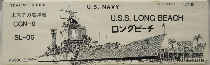 Sealine Series 1/700 USS Long Beach CG(N)-9 Post 1980 Mid-Life Conversion - Nuclear Powered Cruiser - Commander Series, SL-06 plastic model kit