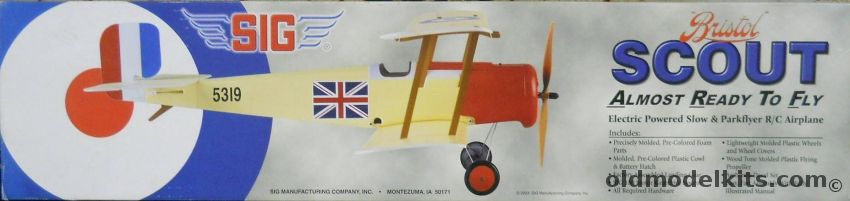 SIG Bristol Scout ARF - 30.78 Inch Wingspan R/C Aircraft, SIGRC94ARF plastic model kit