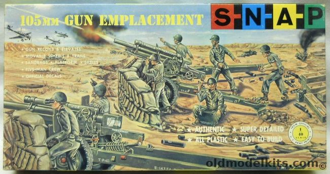 SNAP 1/40 105mm Gun Emplacement - (ex Adams), 152 plastic model kit