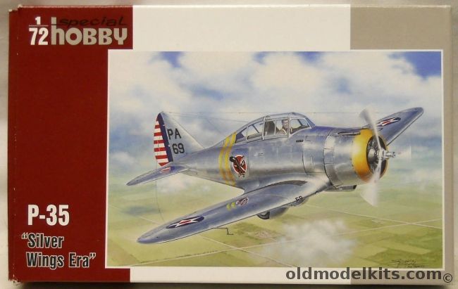Special Hobby 1/72 P-35 Silver Wings Era - With Markings For Four Different Aircraft From Selfridge Field Michigan 1938-39, SH 72260 plastic model kit