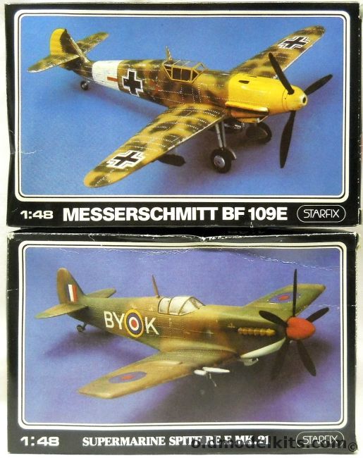 Starfix 1/48 Supermarine Spitfire F.Mk.21 And Messerschmitt Bf-109E, 709-10 plastic model kit