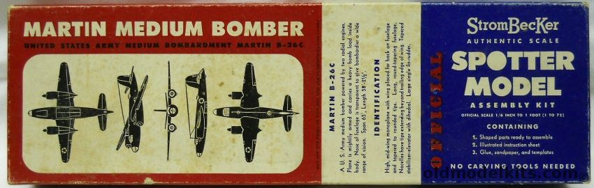Strombecker 1/72 Martin B-26 Medium Bomber - Spotter Model Series, S-50 plastic model kit