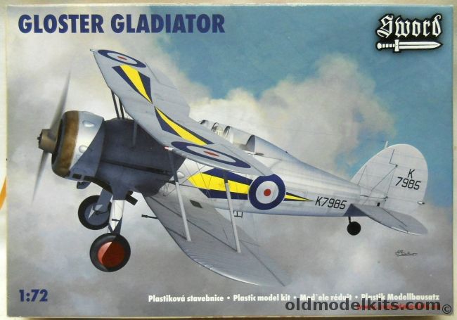 Sword 1/72 TWO Gloster Gladiator - RAF 73 Sq 1937 / RAF 80 Sq Sidi Barrani Egypt August 1940 / 33 Sq Helwan Egypt August 1940 / 615 Sq RAF Merville France 29 Dec 1929, SW72035 plastic model kit