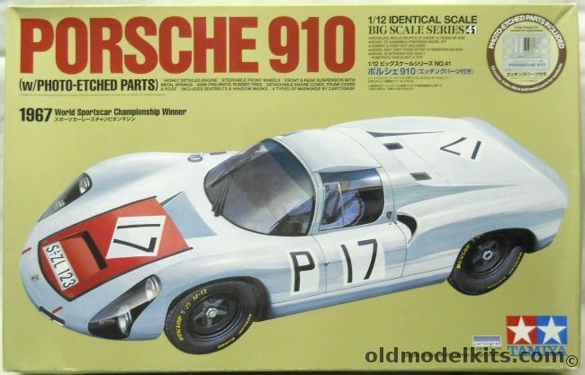 Tamiya 1/12 Porsche 910 With Photo-Etched Details - And Seat Belts / Window Masks, 12041 plastic model kit