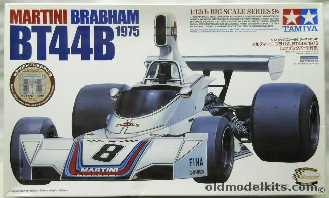 Tamiya 1/12 Martini Brabham BT44B 1975 With Photo-Etched Details, 12042 plastic model kit