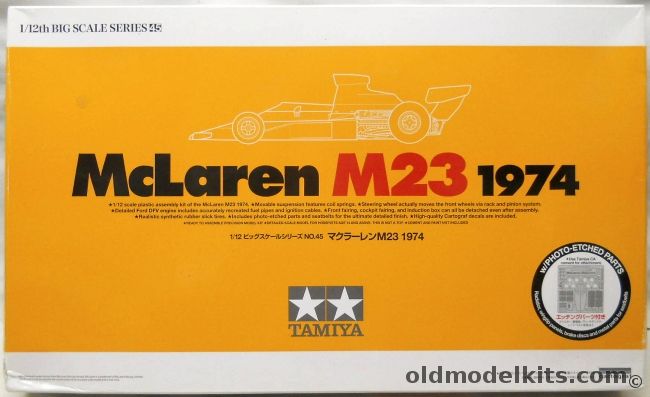 Tamiya 1/12 Mclaren M23 1974 With Photo-Etched Details, 12045 plastic model kit