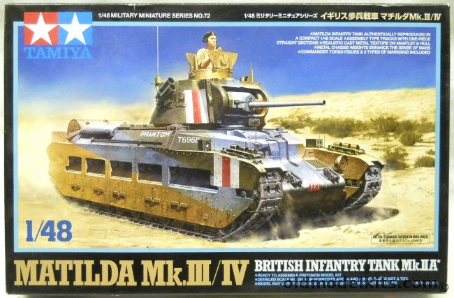 Tamiya 1/48 Matilda Mk.III/IV British Infantry Tank -, 32572 plastic model kit