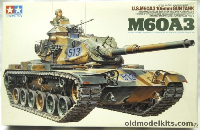 Tamiya 1/35 M60A3 Medium Tank, 35140 plastic model kit