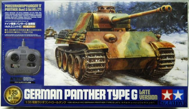 Tamiya 1/35 German Panther Type G Late Version Radio Controlled, 48205 plastic model kit