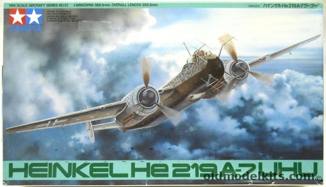 Tamiya 1/48 Heinkel He-219 A-7 Uhu Owl - Plus Eduard Color PE Detail Set / Vector He-219A-0/5 Conversion Set / EagleCal Decals - (He219A-7 With He219A-0/5 Conversion), 61057 plastic model kit