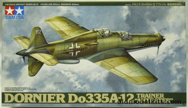 Tamiya 1/48 Dornier Do-335 A-12 Trainer Anteater, 61076 plastic model kit