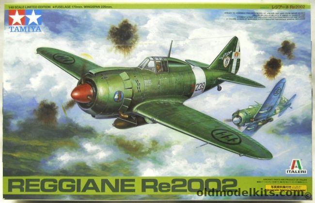 Tamiya 1/48 Reggiane Re-2002 - With Photographic Reference Material - Italian Air Force (4 Different Aircraft) / Free Italian Air Force 1944 / Luftwaffe 1944, 89787 plastic model kit