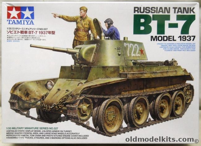 Tamiya 1/35 BT-7 Russian Tank Model 1937 - With PE and Metal Parts, MM327 plastic model kit