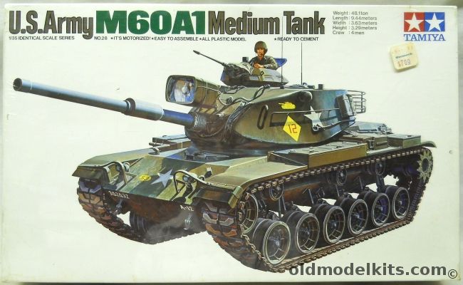 Tamiya 1/35 M60A1 Medium Tank Motorized, MT128-698 plastic model kit